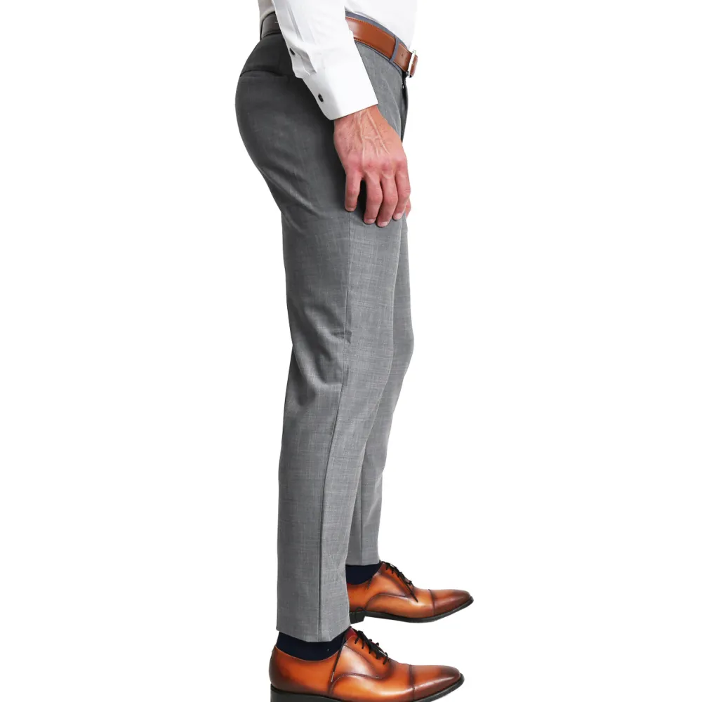 State and Liberty Athletic Fit Stretch Suit Pants - Heathered Grey| Tech Chinos|Suit Pants