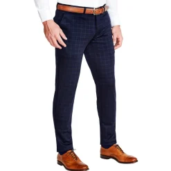 State and Liberty Athletic Fit Stretch Suit Pants - Blue Plaid| Tech Chinos|Suit Pants