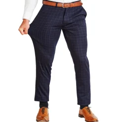 State and Liberty Athletic Fit Stretch Suit Pants - Blue Plaid| Tech Chinos|Suit Pants