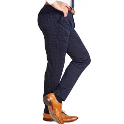 State and Liberty Athletic Fit Stretch Suit Pants - Blue Plaid| Tech Chinos|Suit Pants