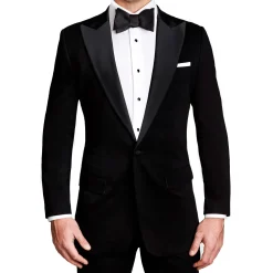 State and Liberty Athletic Fit Stretch Tuxedo - Black with Peak Lapel| Suits|Tuxedos