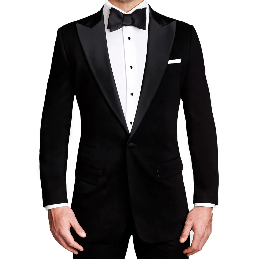 State and Liberty Athletic Fit Stretch Tuxedo - Black with Peak Lapel| Suits|Tuxedos