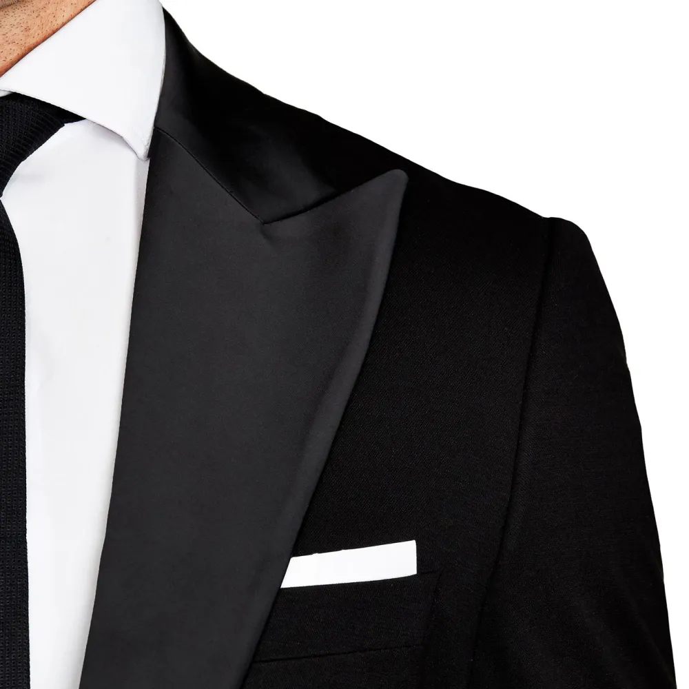 State and Liberty Athletic Fit Stretch Tuxedo - Black with Peak Lapel| Suits|Tuxedos