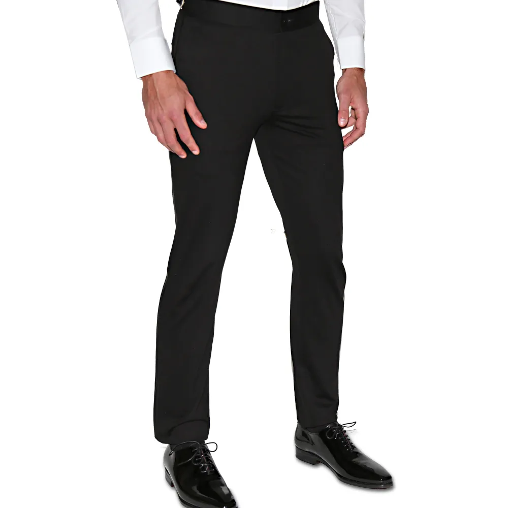 State and Liberty Athletic Fit Stretch Tuxedo - Black with Peak Lapel| Suits|Tuxedos