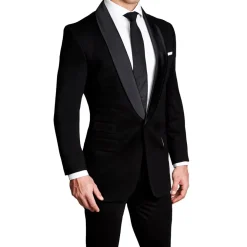 State and Liberty Athletic Fit Stretch Tuxedo - Black with Shawl Lapel| Tuxedos|Suits
