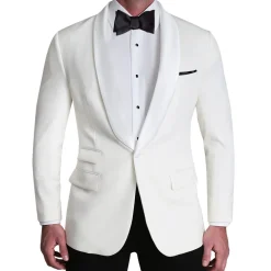 State and Liberty Athletic Fit Stretch Tuxedo Jacket - White with White Shawl Lapel| Tuxedos|Blazers
