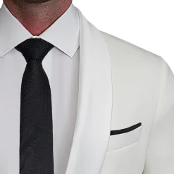 State and Liberty Athletic Fit Stretch Tuxedo Jacket - White with White Shawl Lapel| Tuxedos|Blazers