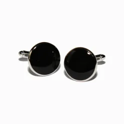 State and Liberty Black Circle Cuff Links| Accessories