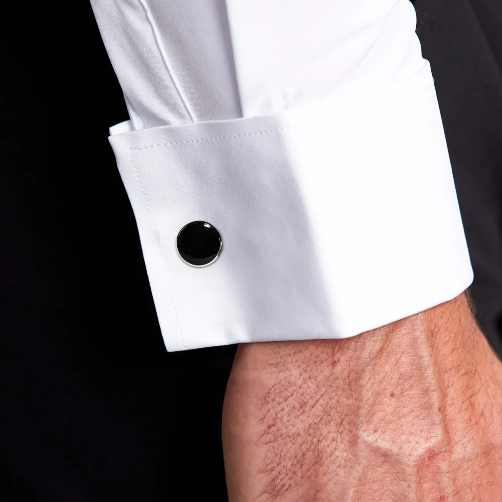 State and Liberty Black Circle Cuff Links| Accessories