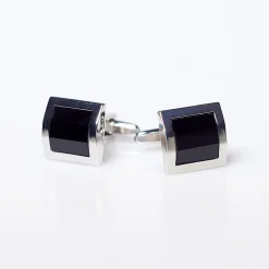 State and Liberty Black Square Cuff Links| Accessories