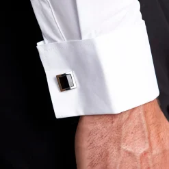 State and Liberty Black Square Cuff Links| Accessories