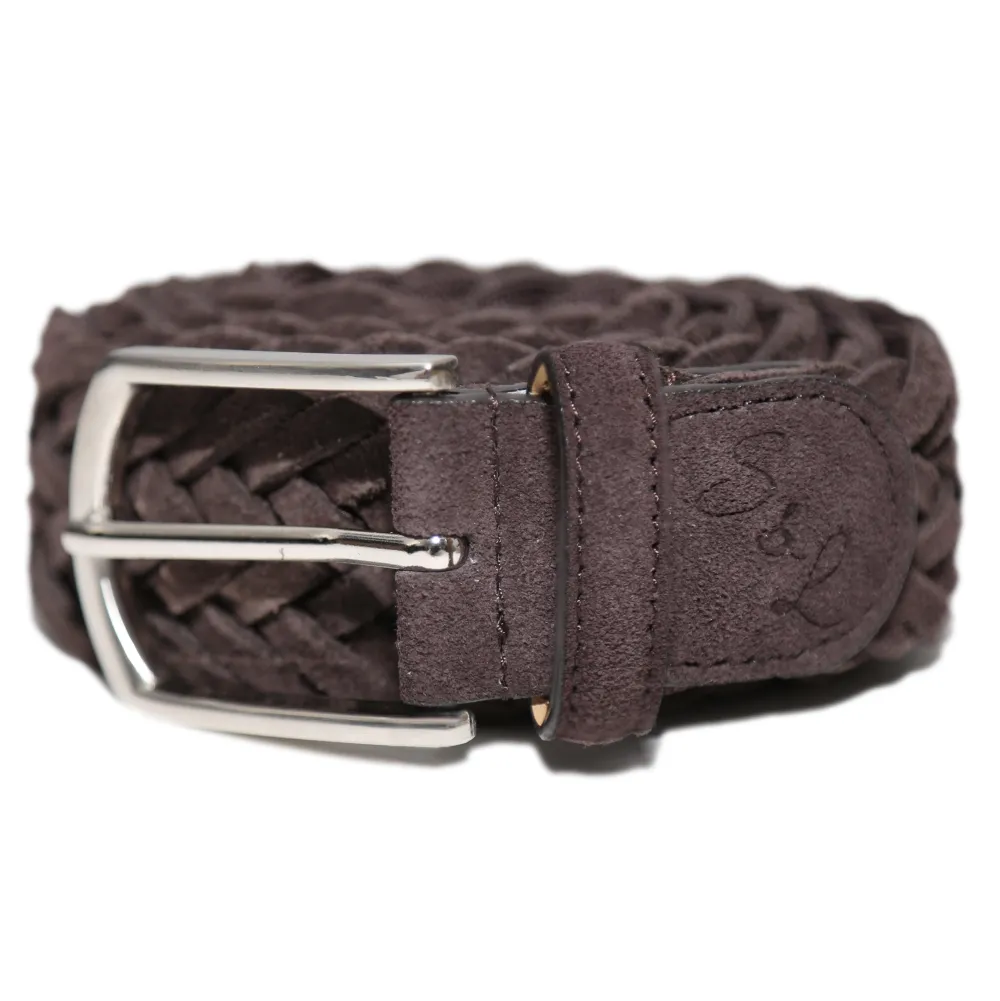 State and Liberty Braided Suede Belt - Dark Brown| Accessories