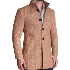 State and Liberty Bronze Plaid Open Button Overcoat| Coats & Jackets