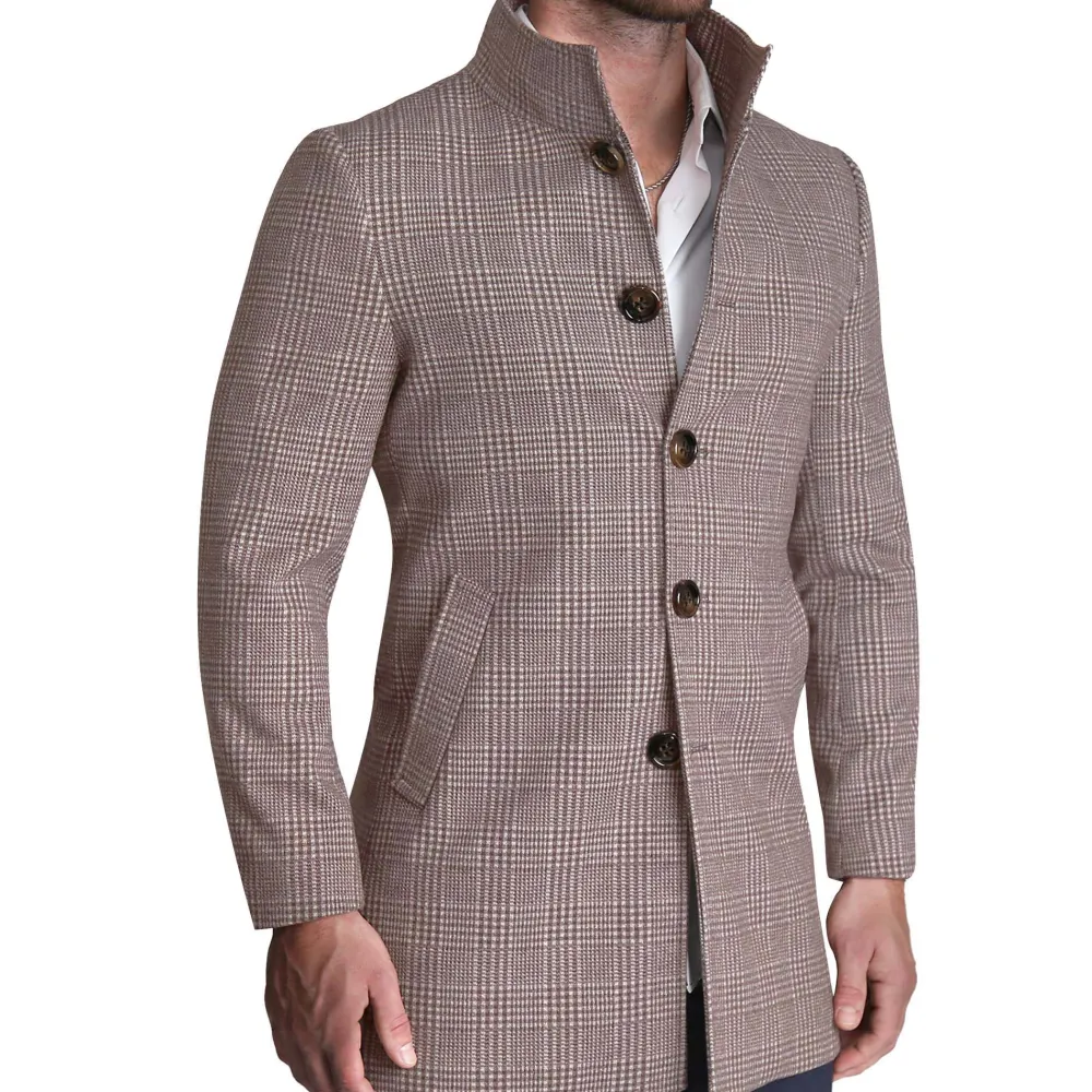State and Liberty Brown Plaid Open Button Overcoat| Coats & Jackets