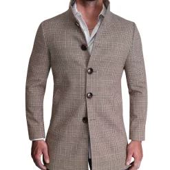 State and Liberty Brown Plaid Open Button Overcoat| Coats & Jackets