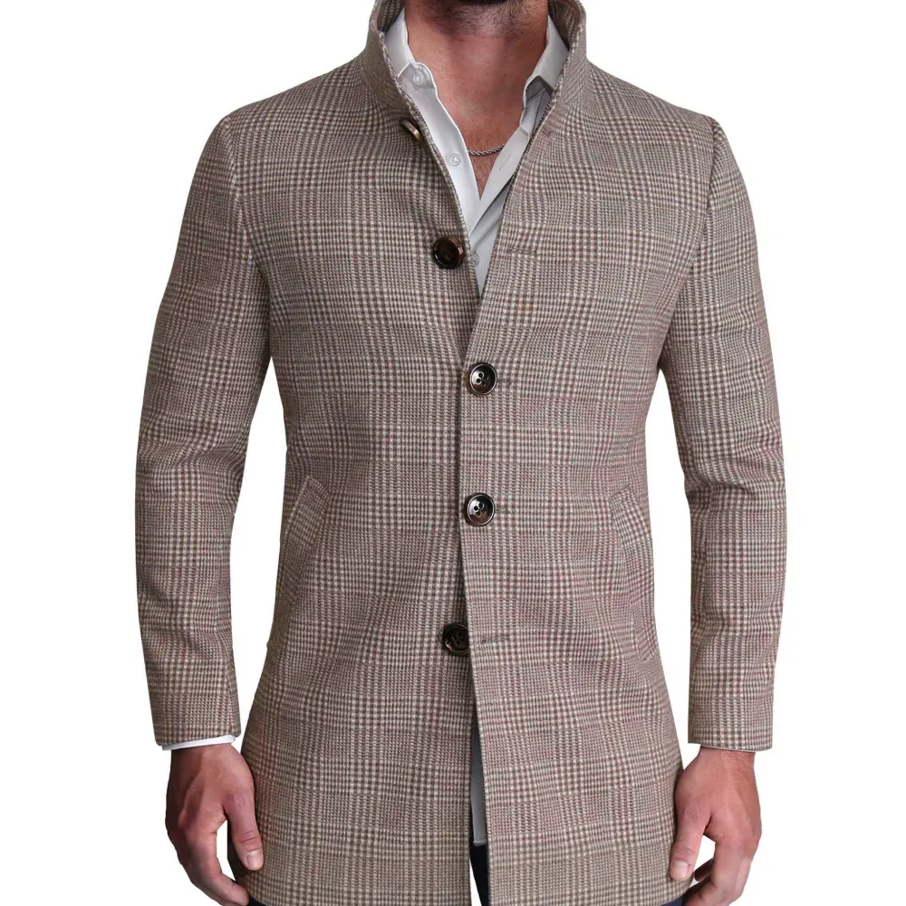State and Liberty Brown Plaid Open Button Overcoat| Coats & Jackets
