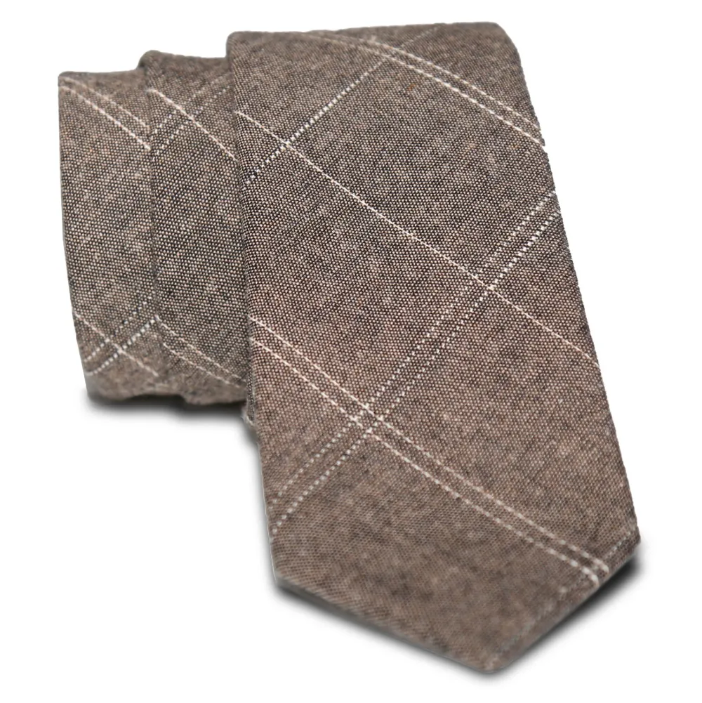 State and Liberty Brown Plaid Tie| Accessories