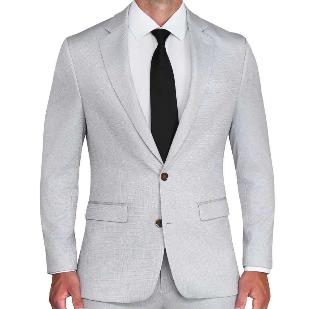 State and Liberty Brushed Tech Stretch Blazer - Light Grey Microcheck| Casual Blazers|Blazers