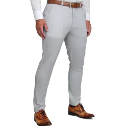 State and Liberty Brushed Tech Suit Pant - Light Grey Microcheck| Tech Chinos|Suit Pants