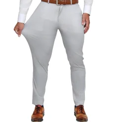 State and Liberty Brushed Tech Suit Pant - Light Grey Microcheck| Tech Chinos|Suit Pants