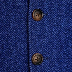 State and Liberty Cobalt Herringbone Open Button Overcoat| Coats & Jackets