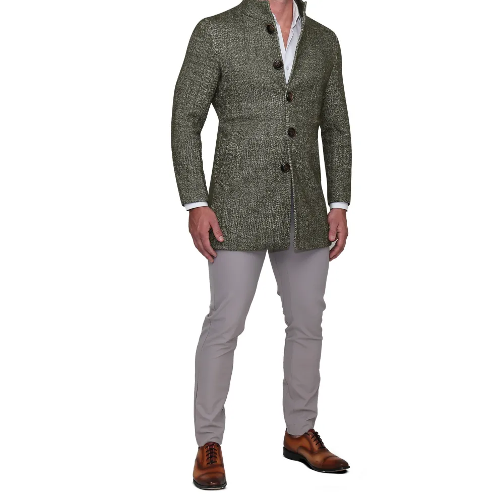 State and Liberty Green Herringbone Overcoat| Coats & Jackets