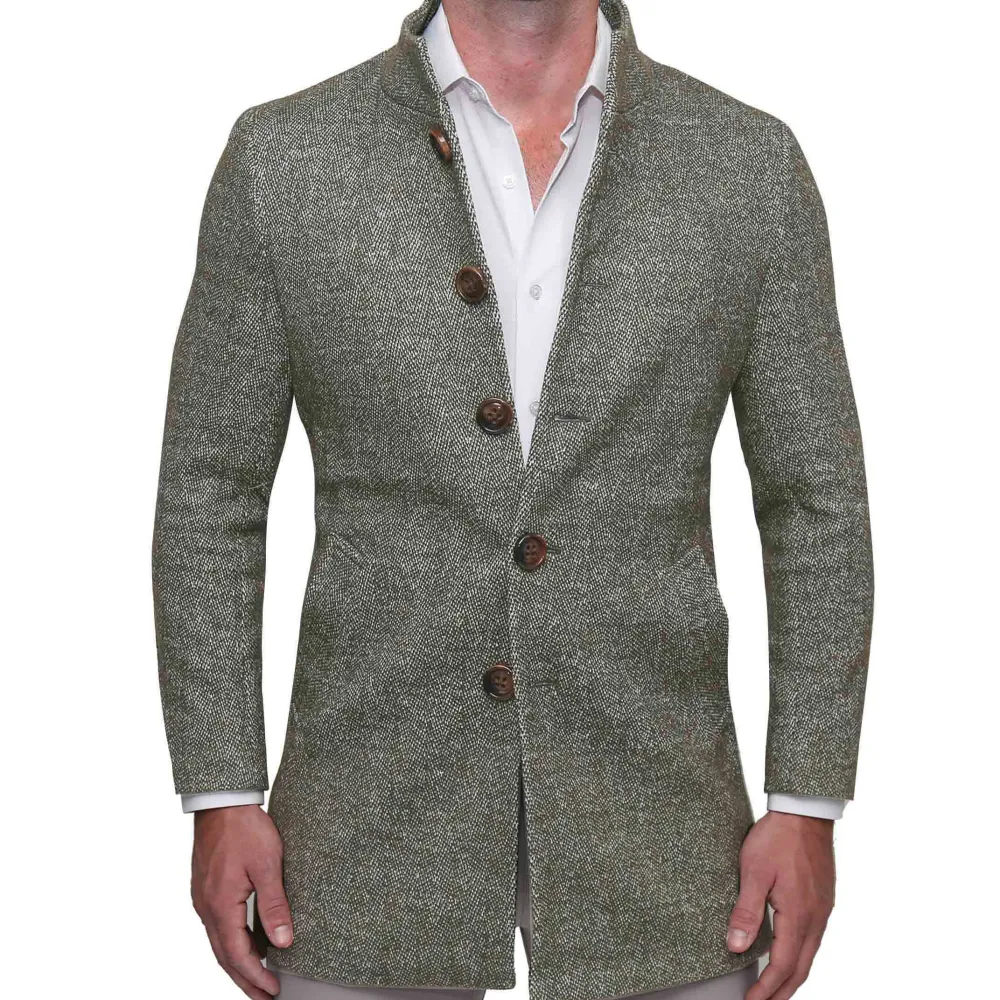 State and Liberty Green Herringbone Overcoat| Coats & Jackets