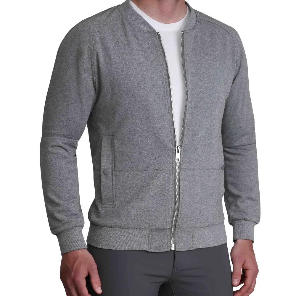 State and Liberty Knit Stretch Bomber - Grey| Coats & Jackets