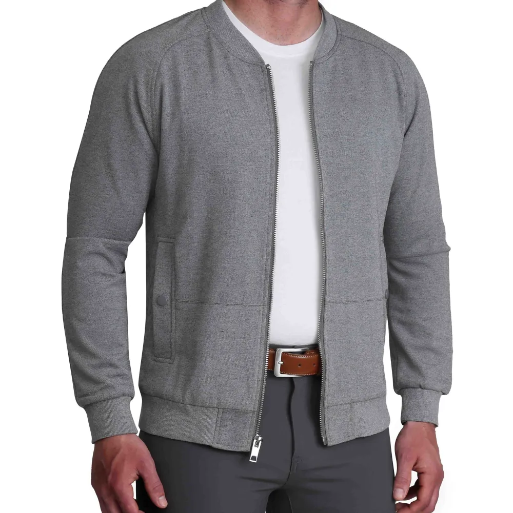 State and Liberty Knit Stretch Bomber - Grey| Coats & Jackets