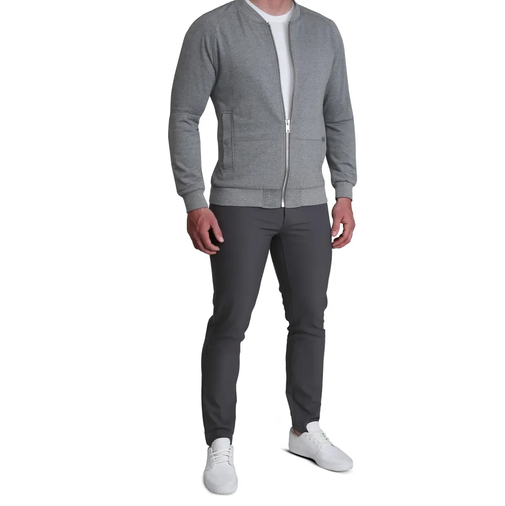 State and Liberty Knit Stretch Bomber - Grey| Coats & Jackets
