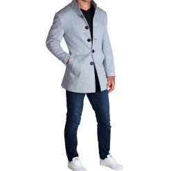 State and Liberty Light Blue Herringbone Overcoat| Coats & Jackets