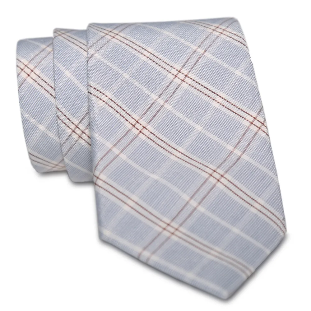 State and Liberty Light Blue Plaid Tie| Accessories