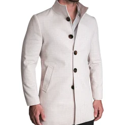 State and Liberty Light Tan Plaid Open Button Overcoat| Coats & Jackets