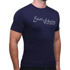 State and Liberty Logo T-Shirt - Navy| T-shirts|Polos