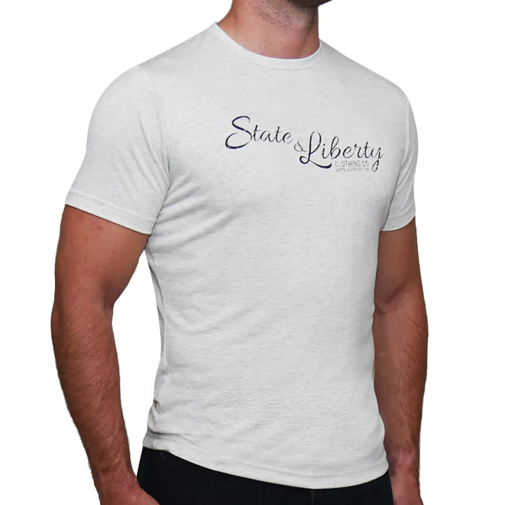 State and Liberty Logo T-Shirt - Oatmeal| T-shirts|Polos