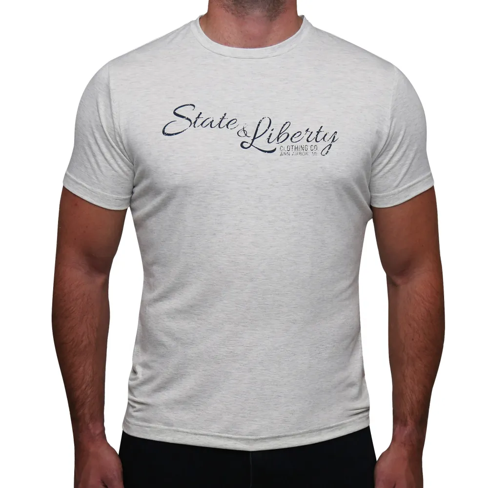State and Liberty Logo T-Shirt - Oatmeal| T-shirts|Polos