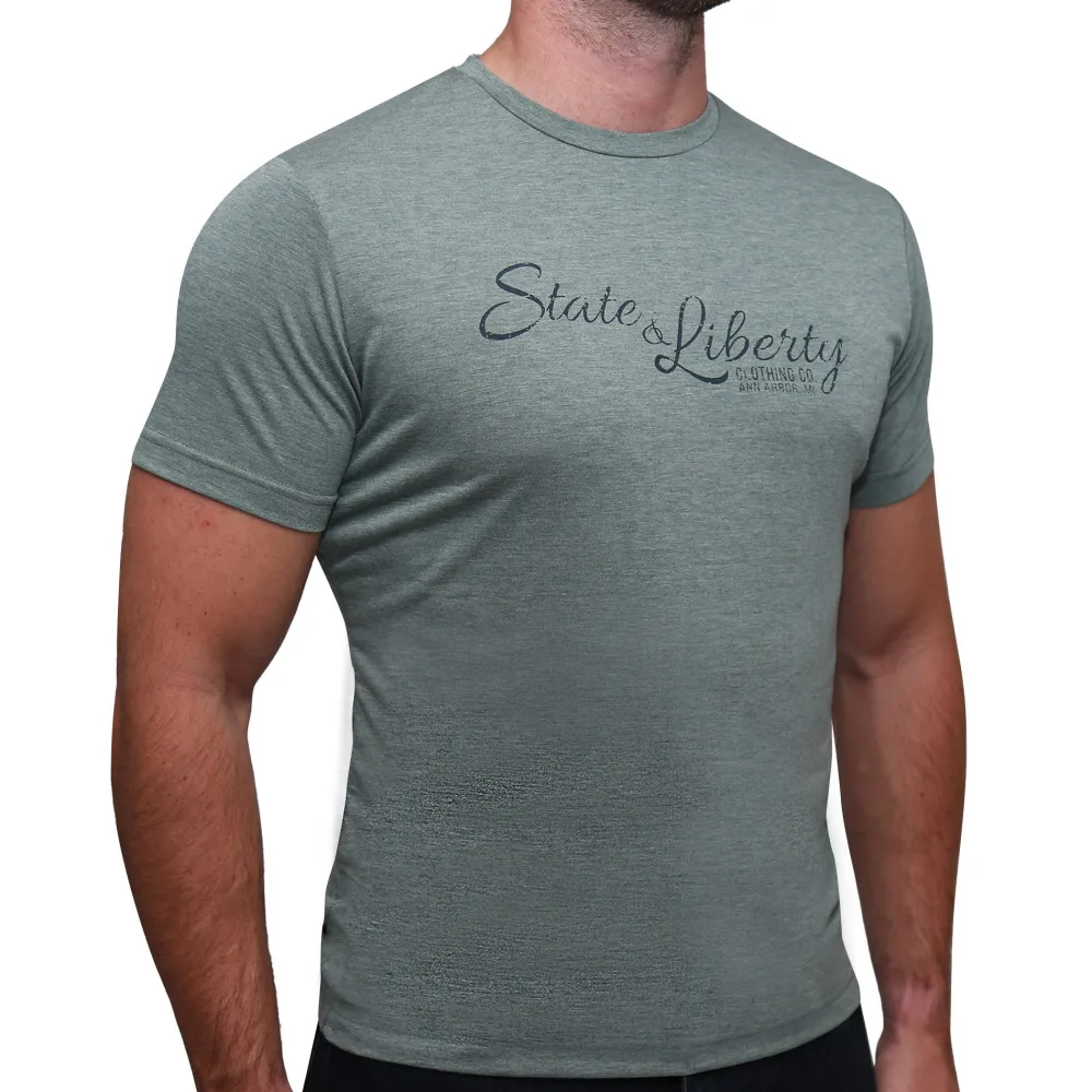 State and Liberty Logo T-Shirt - Olive| T-shirts|Polos