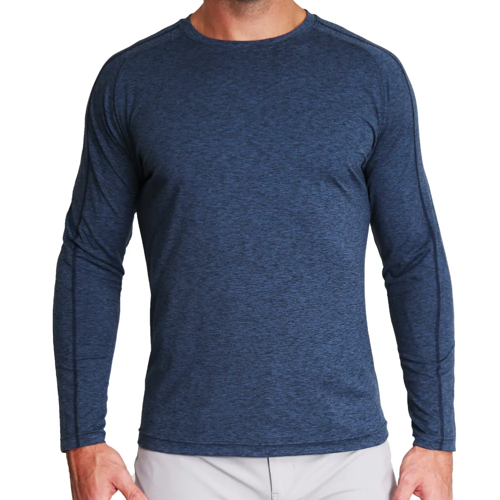 State and Liberty Long Sleeve Heavy Tech Crewneck - Deep Navy| Casual Long Sleeves