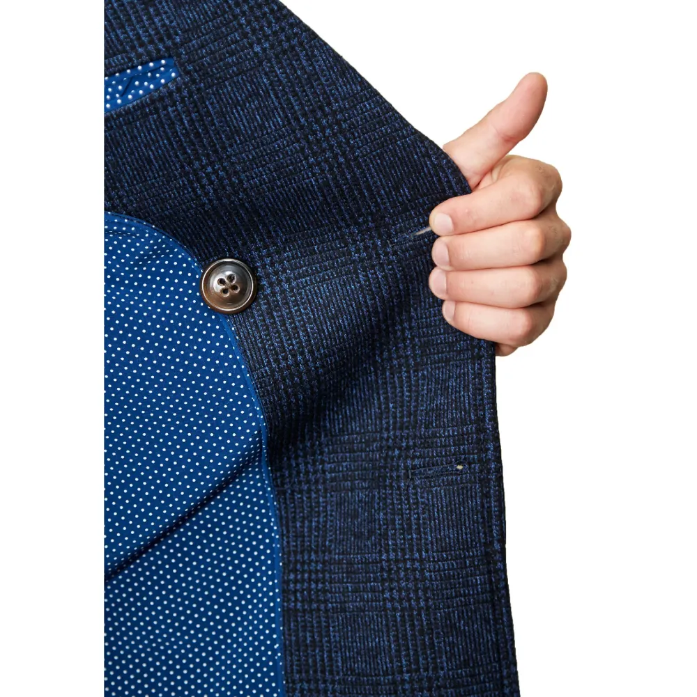 State and Liberty Navy Plaid Double-Breasted Overcoat| Coats & Jackets