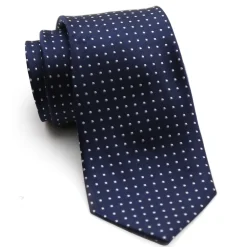 State and Liberty Navy with White Dots Woven Silk Tie| Accessories