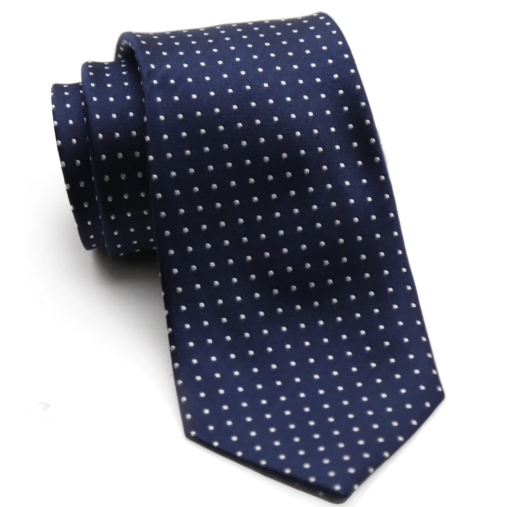 State and Liberty Navy with White Dots Woven Silk Tie| Accessories