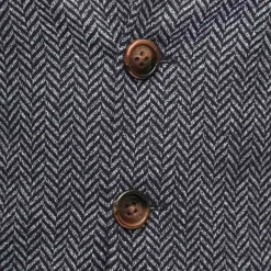 State and Liberty Open Button Overcoat - Navy & Grey Chevron| Coats & Jackets