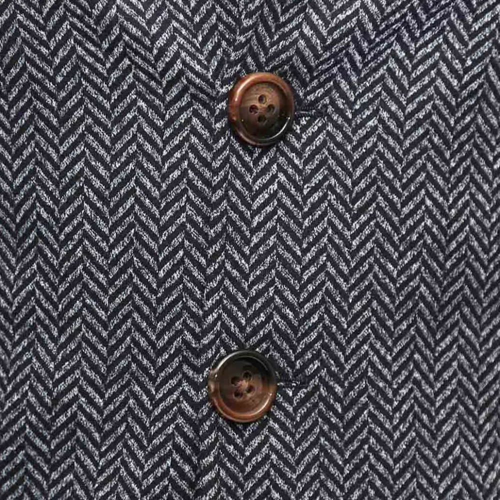State and Liberty Open Button Overcoat - Navy & Grey Chevron| Coats & Jackets
