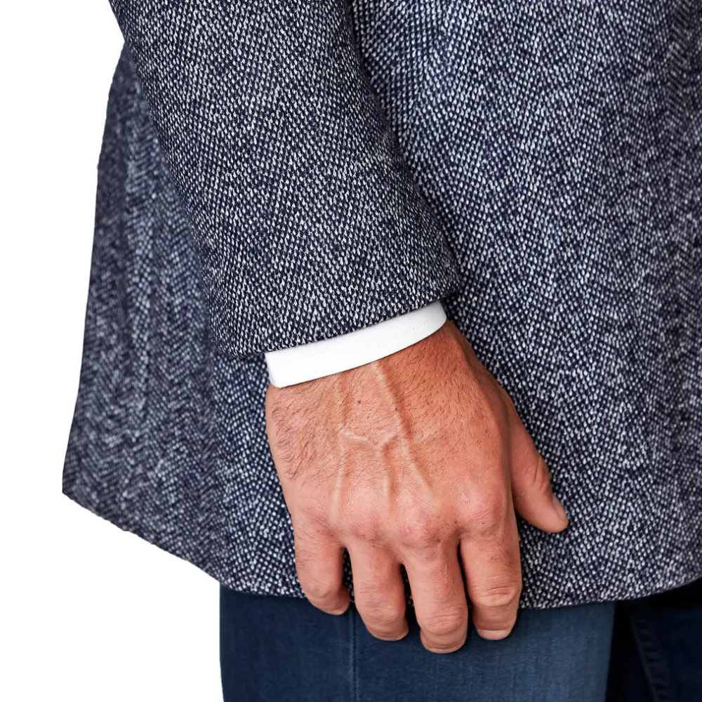 State and Liberty Open Button Overcoat - Navy Herringbone| Coats & Jackets