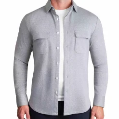 State and Liberty Patch Pocket Button Down - Light Grey| Casual Long Sleeves|Long Sleeve Button Downs