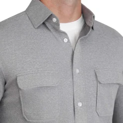 State and Liberty Patch Pocket Button Down - Light Grey| Casual Long Sleeves|Long Sleeve Button Downs