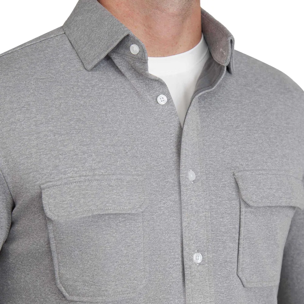 State and Liberty Patch Pocket Button Down - Light Grey| Casual Long Sleeves|Long Sleeve Button Downs