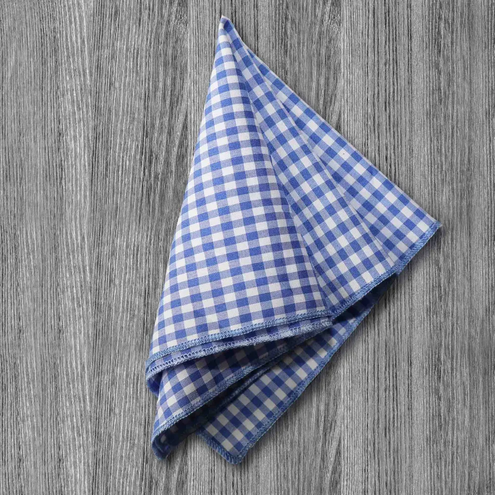 State and Liberty Pocket Square - Blue Gingham| Accessories