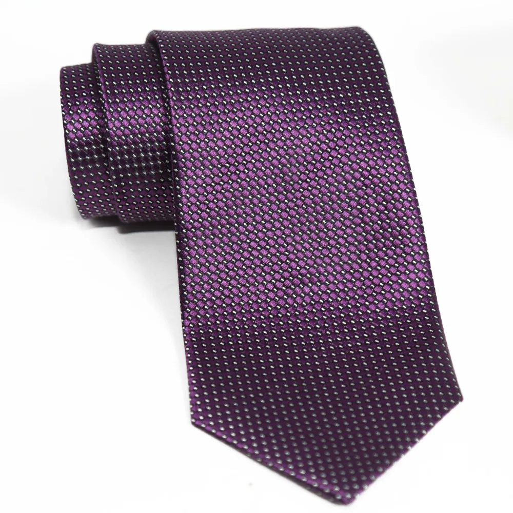 State and Liberty Purple with Silver Dots Woven Silk Tie| Accessories