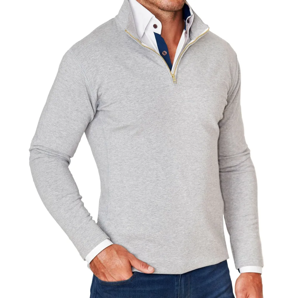 State and Liberty Quarter Zip - Heathered Grey| Quarter Zips & Hoodies